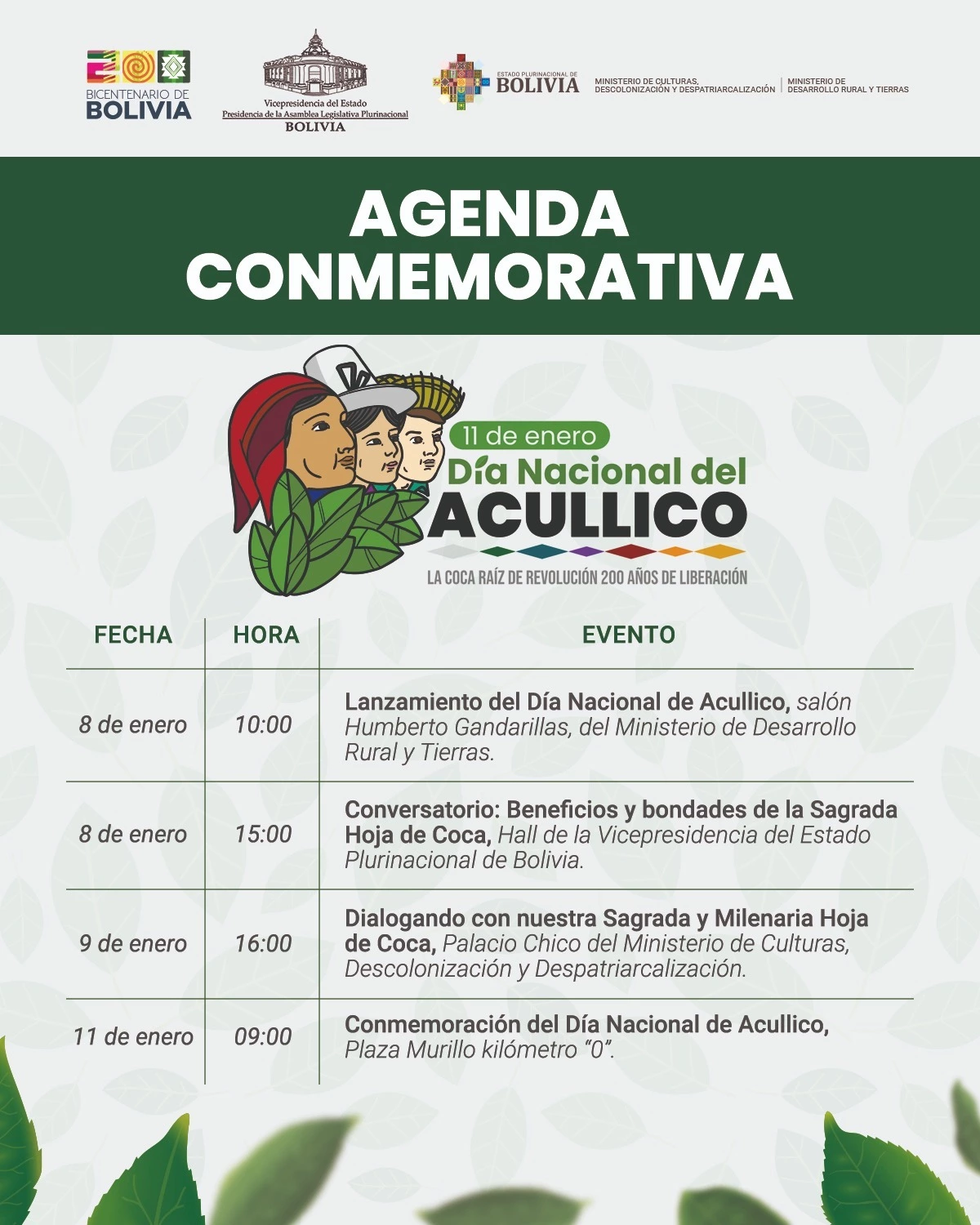 LANZARON LA CONMEMORACIÓN DEL DÍA NACIONAL DEL ACULLICO